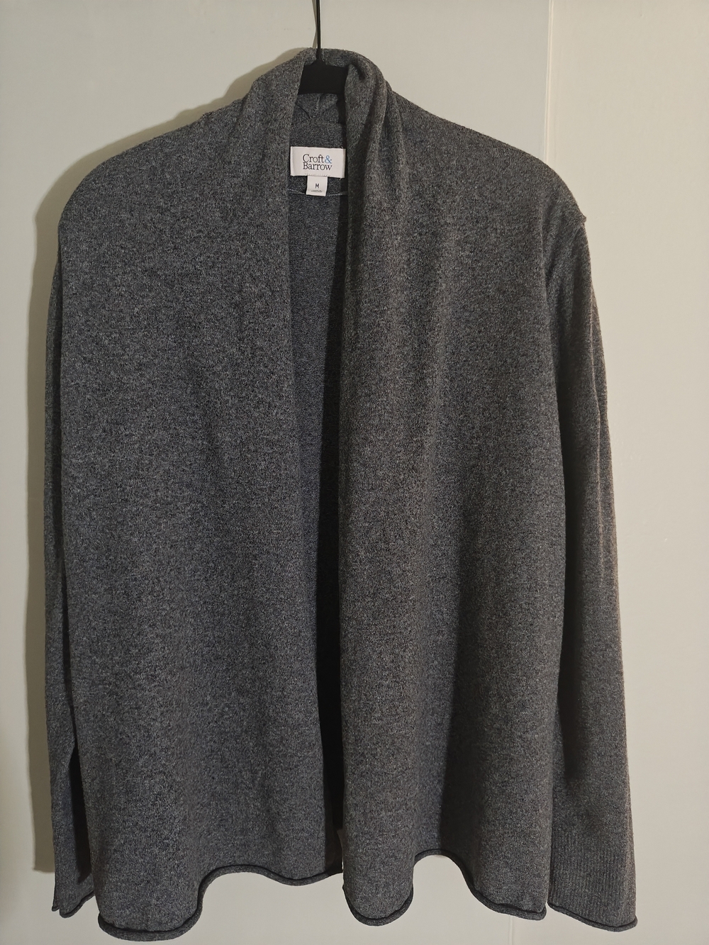 croft & barrow Heather Charcoal Open-Front Cardigan medium